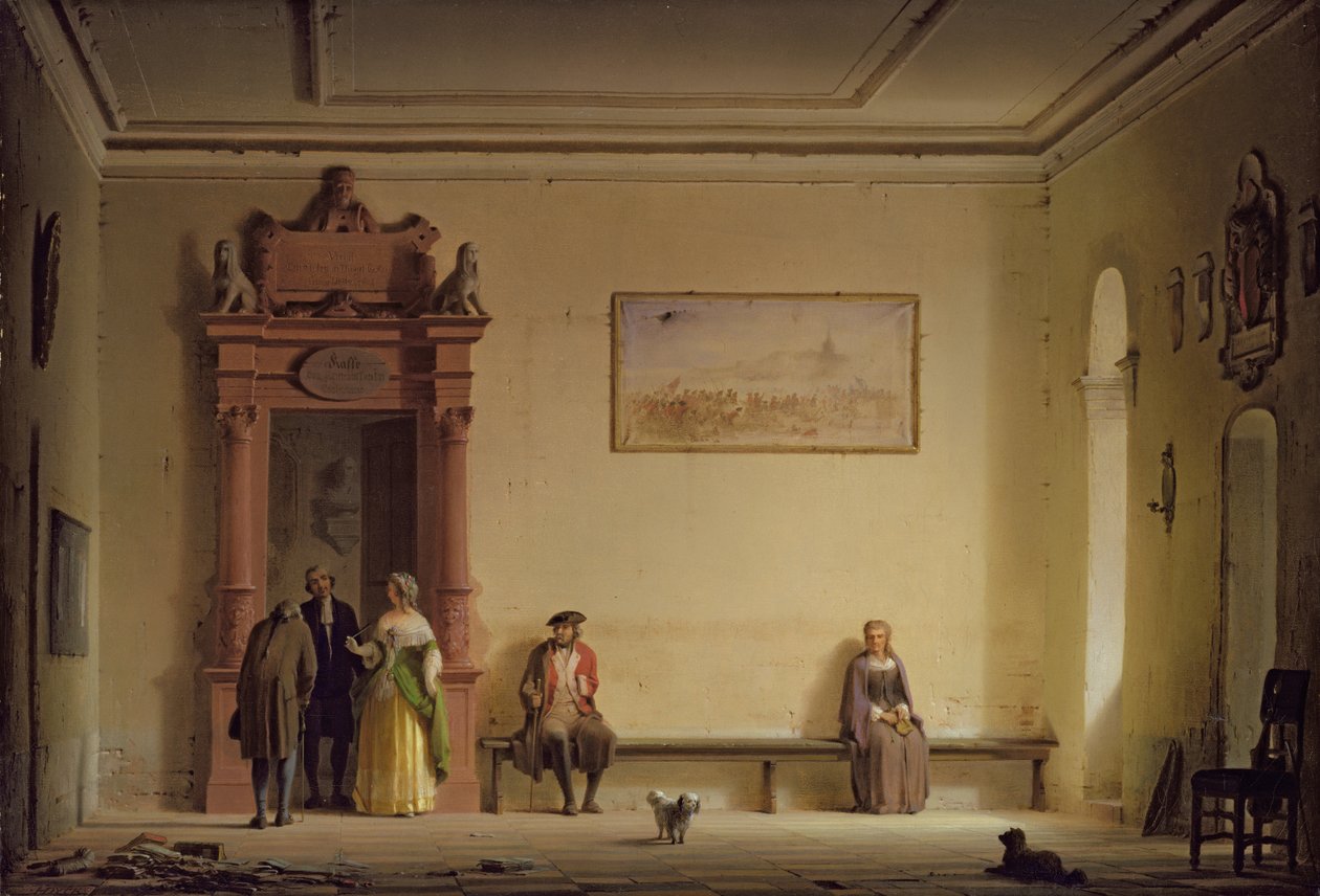 Poczekalnia, 1857 autorstwa Hermann Dyck