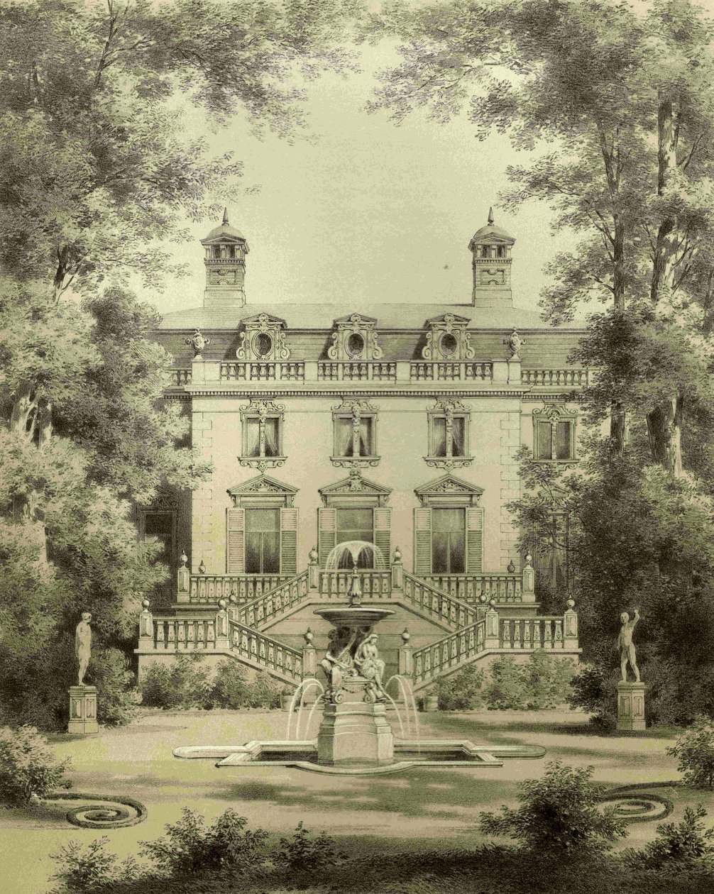 Domek myśliwski Klein-Glienicke od strony ogrodu autorstwa Hermann Günther