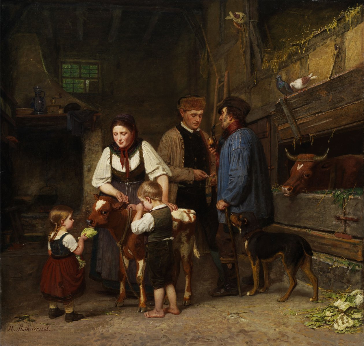 Sprzedane cielę. autorstwa Hermann Plathner