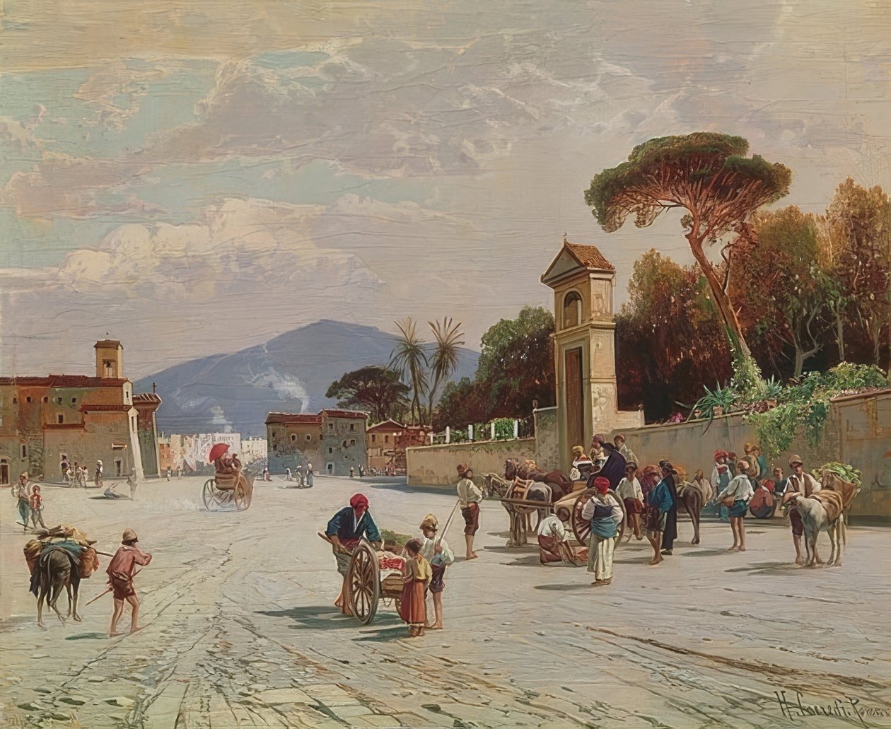 Południowa scena uliczna autorstwa Hermann David Salomon Corrodi