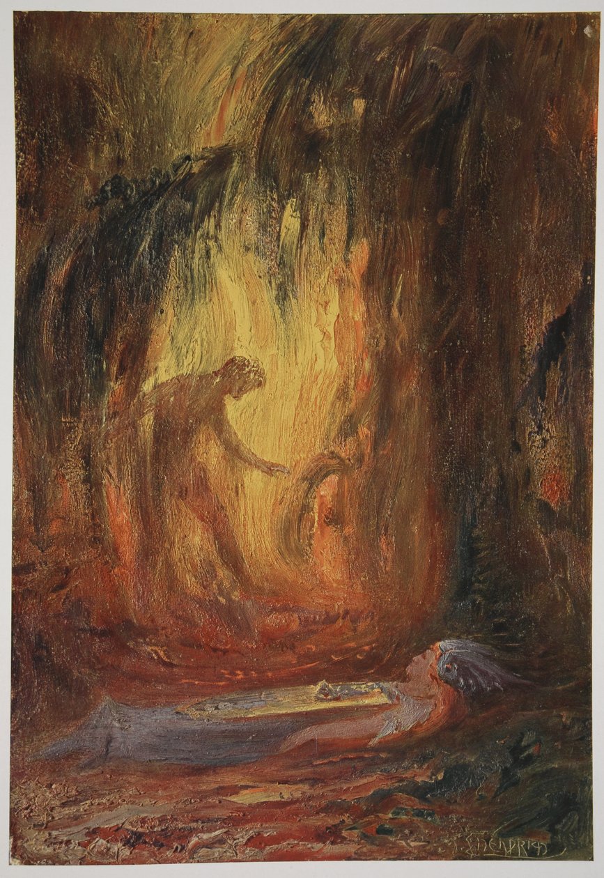 Przebudzenie Brunhildy, 1906 autorstwa Hermann Hendrich