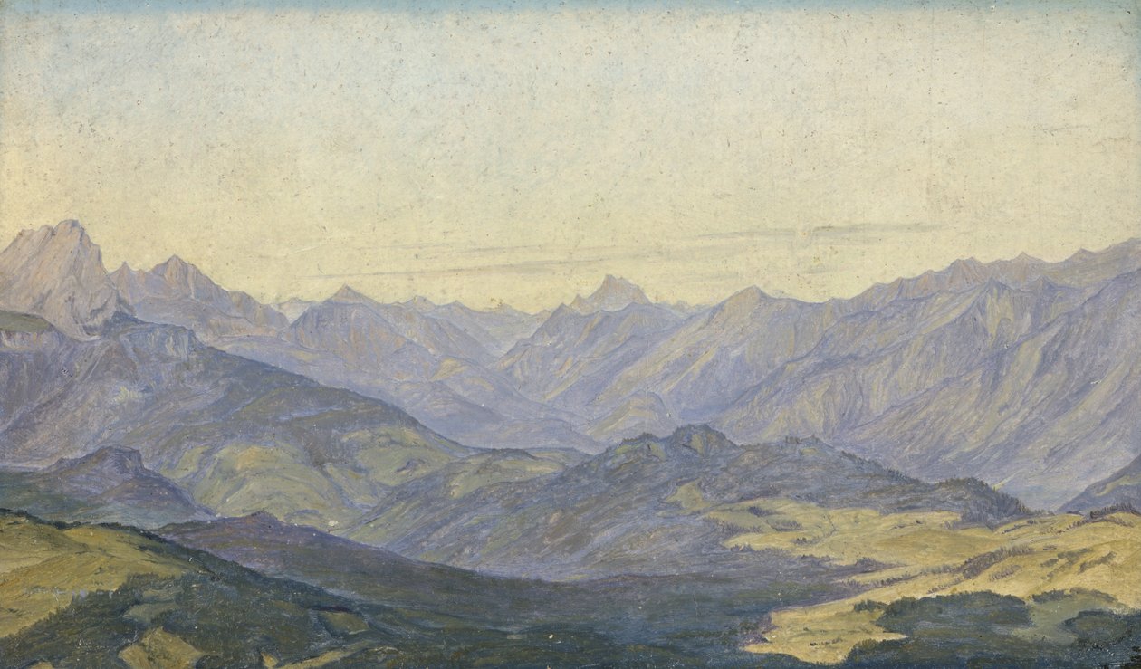 Górska Dolina w Oberbayern, 1829 (olej na papierze) autorstwa Hermann Kauffmann
