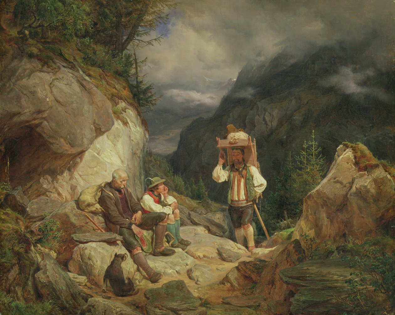 Odpoczynek na górze, 1848 autorstwa Hermann Kauffmann