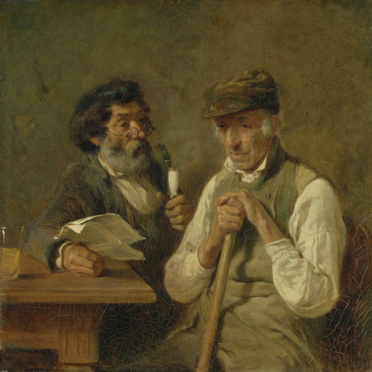 Robotnicy mówiący o polityce, 1841 autorstwa Hermann Kauffmann