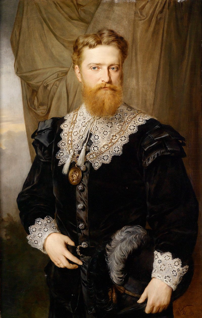 „Portret austriackiego polityka Karla Luegera w stroju historycznym” (Portret Karla Luegera (1844-1910) w kostiumie historycznym) Obraz Hermanna Nigga (1849-1928) autorstwa Hermann Nigg