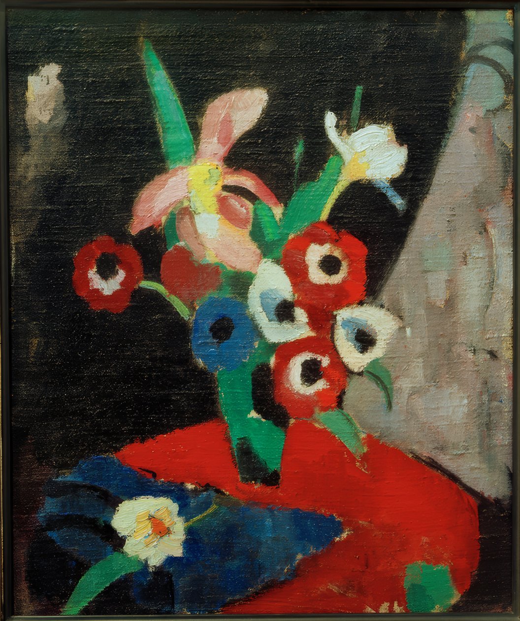 Martwa natura z kwiatami na czarnym tle II autorstwa Hermann Stenner