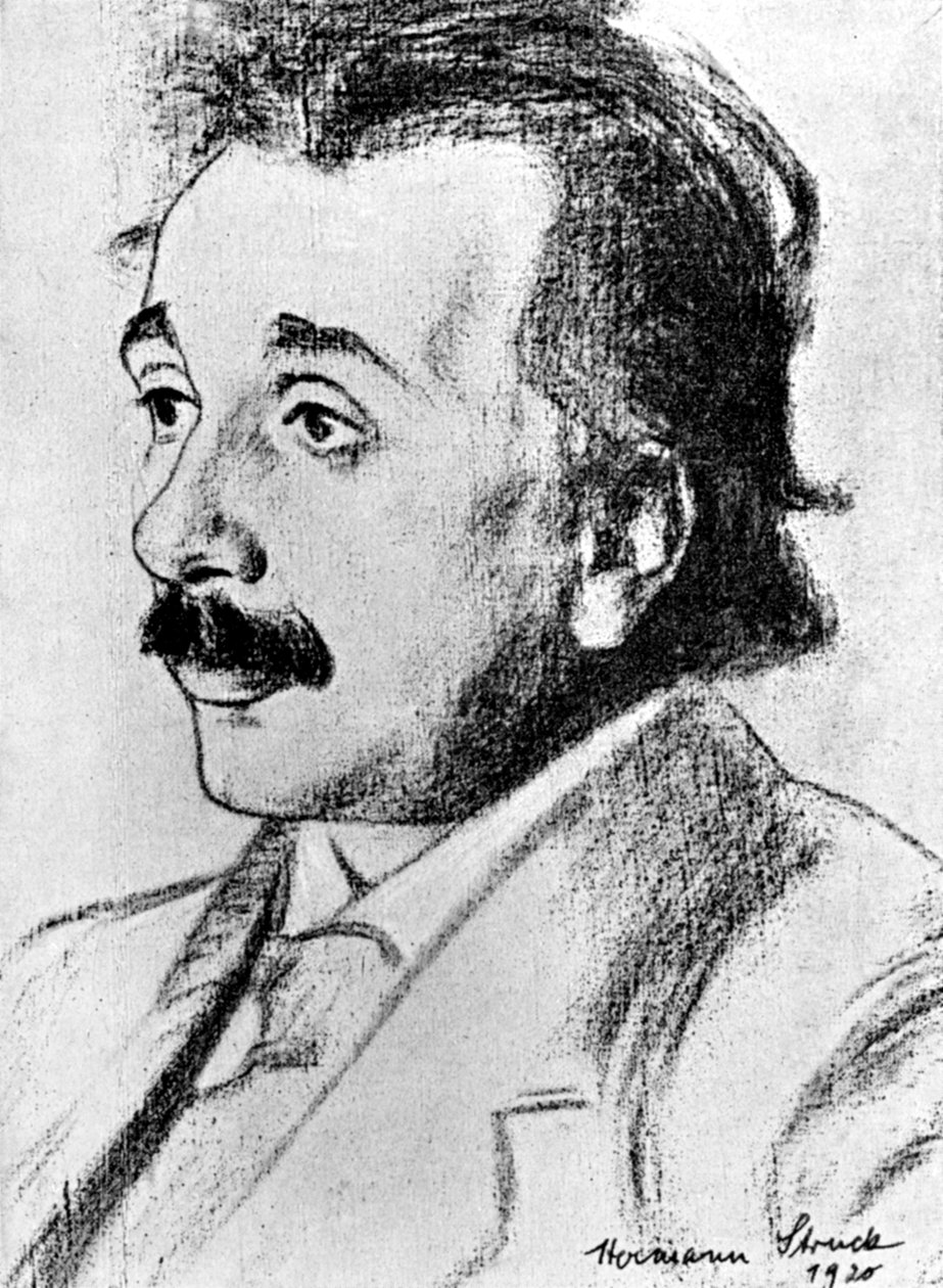 Albert Einstein 1879-1955, niemiecko-szwajcarski matematyk i fizyk teoretyczny, 1920 autorstwa Hermann Struck