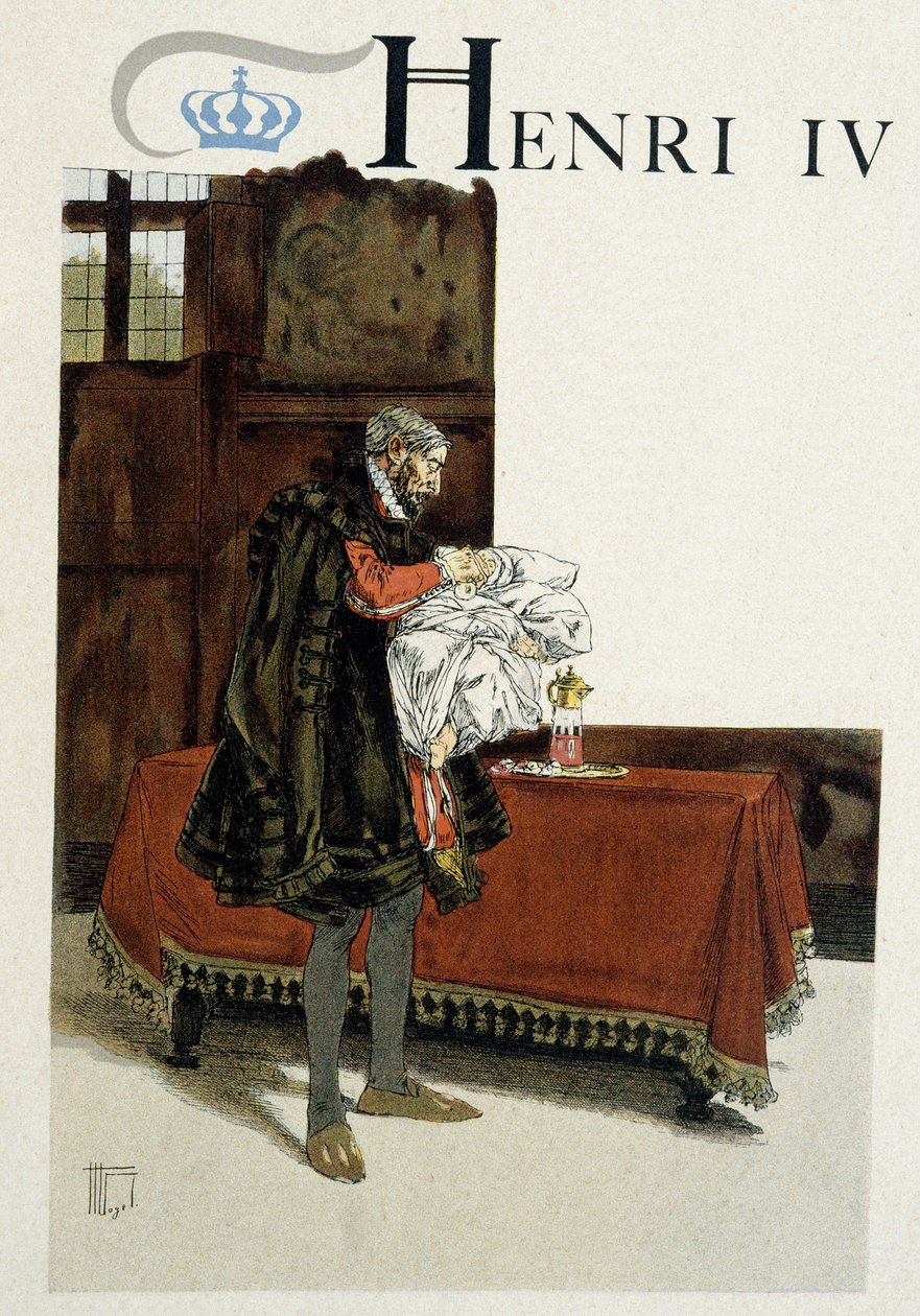 Narodziny Henryka IV (1553-1610), jego dziadek (Henri d