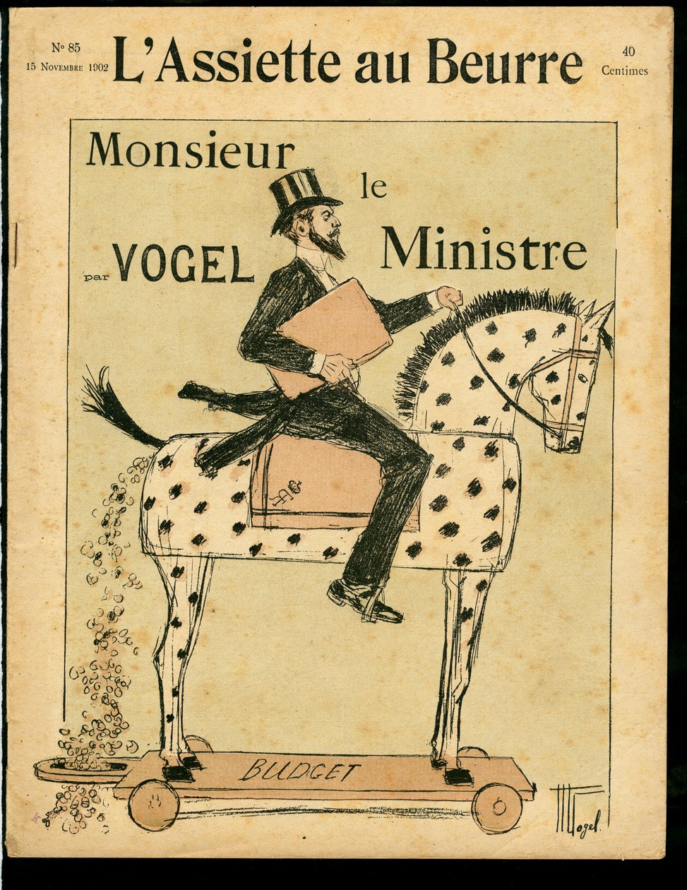 Okładka „”L’Plate au beurre””, numer 85, Satyryczna w kolorach autorstwa Hermann Vogel