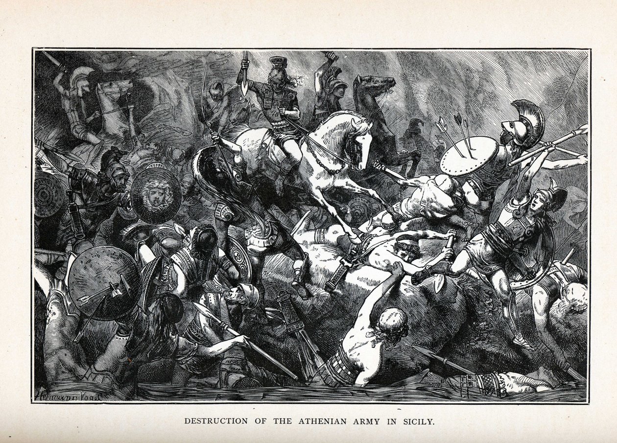 Zniszczenie armii ateńskiej na Sycylii, 1882 r. autorstwa Hermann Vogel