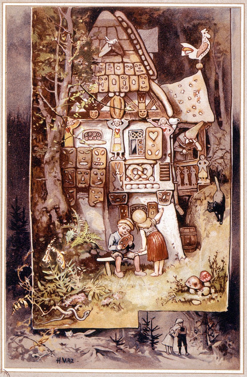Jaś i Małgosia, bajka Grimma - ilustracja Hermann Vogel autorstwa Hermann Vogel