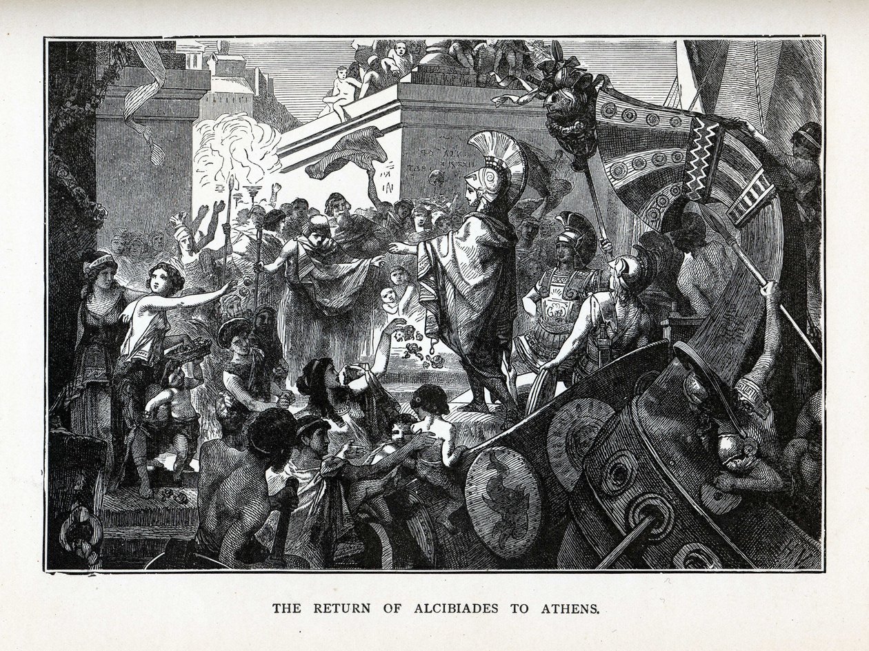 Powrót Alcybiadesa do Aten, 1882 autorstwa Hermann Vogel