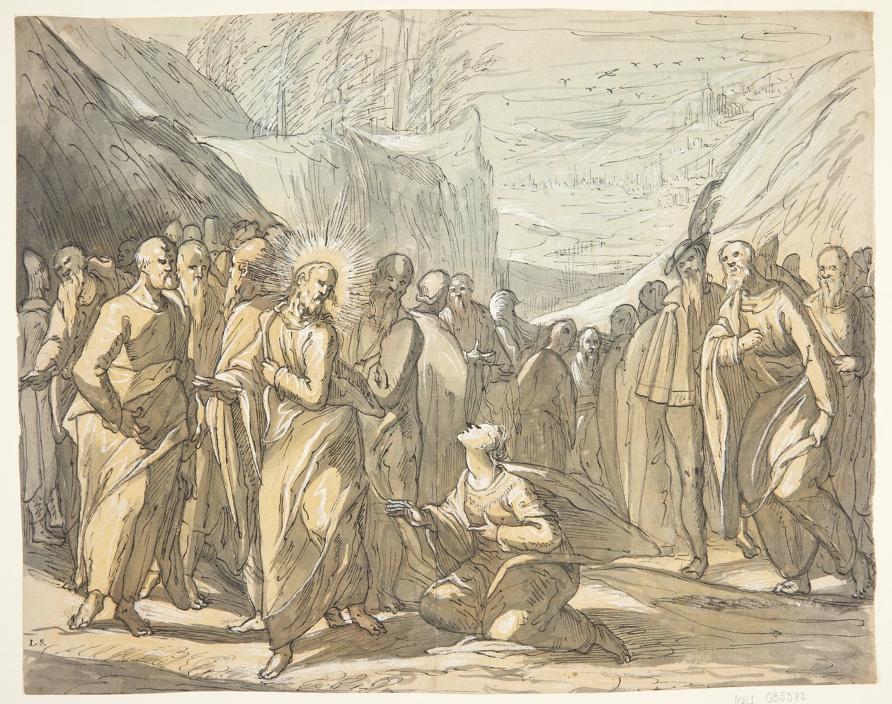 Chrystus i kananejska kobieta. autorstwa Hermann Weyer