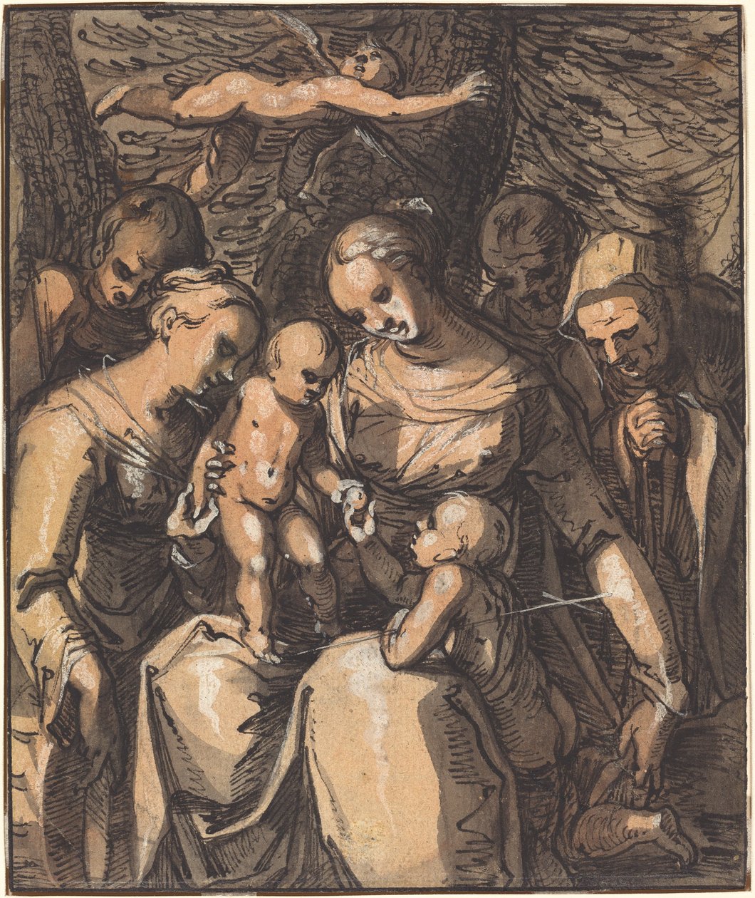 Święta Rodzina ze Świętymi [recto] autorstwa Hermann Weyer