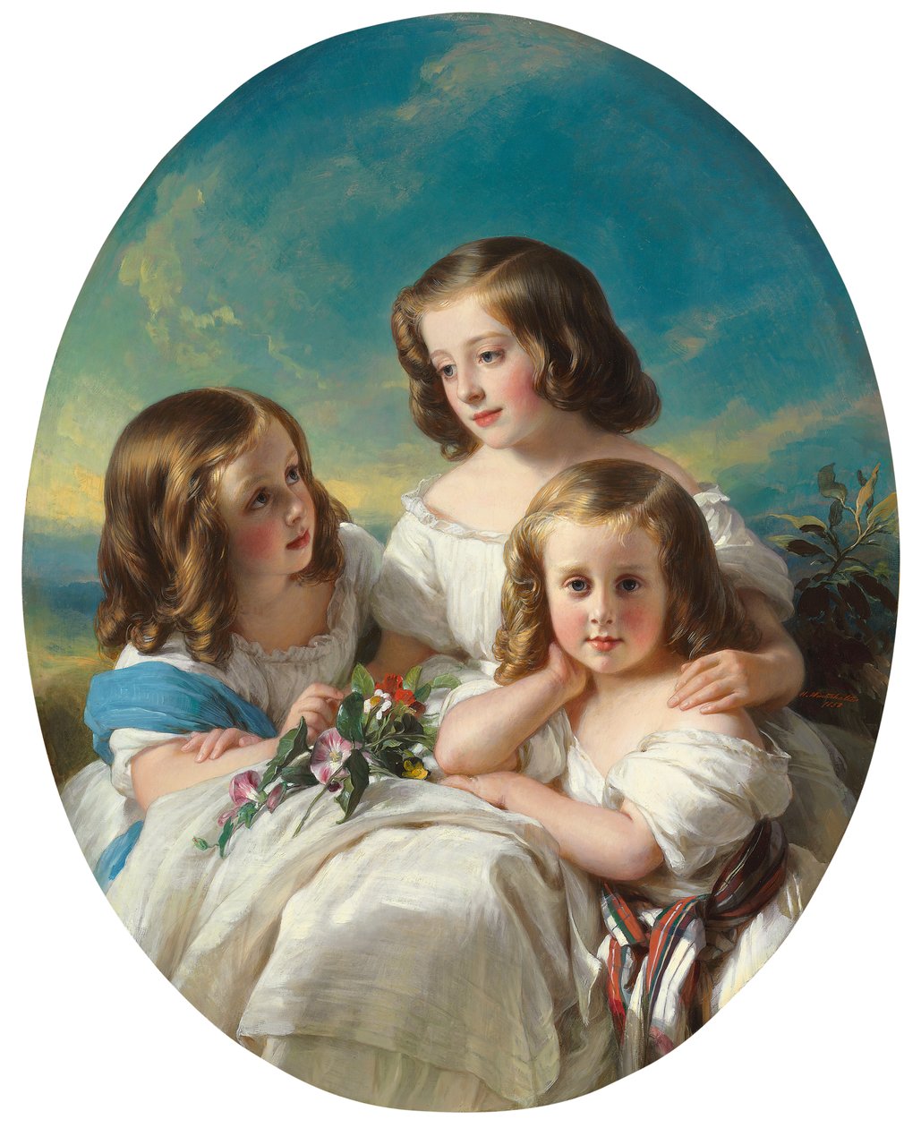Trzy młode dziewczyny z rodziny Chateaubourg, 1850 autorstwa Hermann Winterhalter