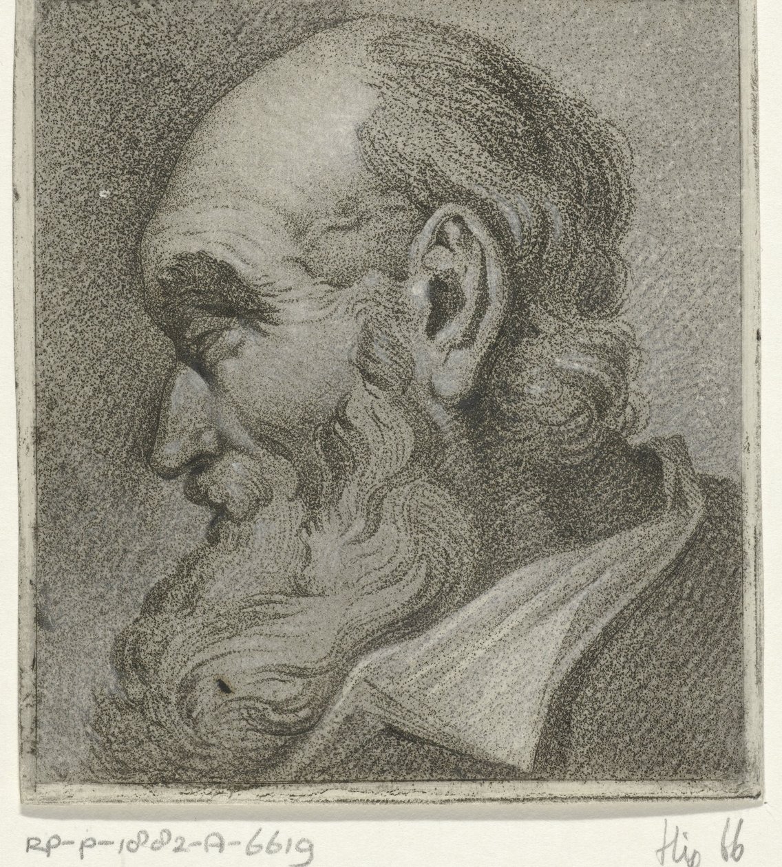 Portret starca z profilu autorstwa Hermanus Fock
