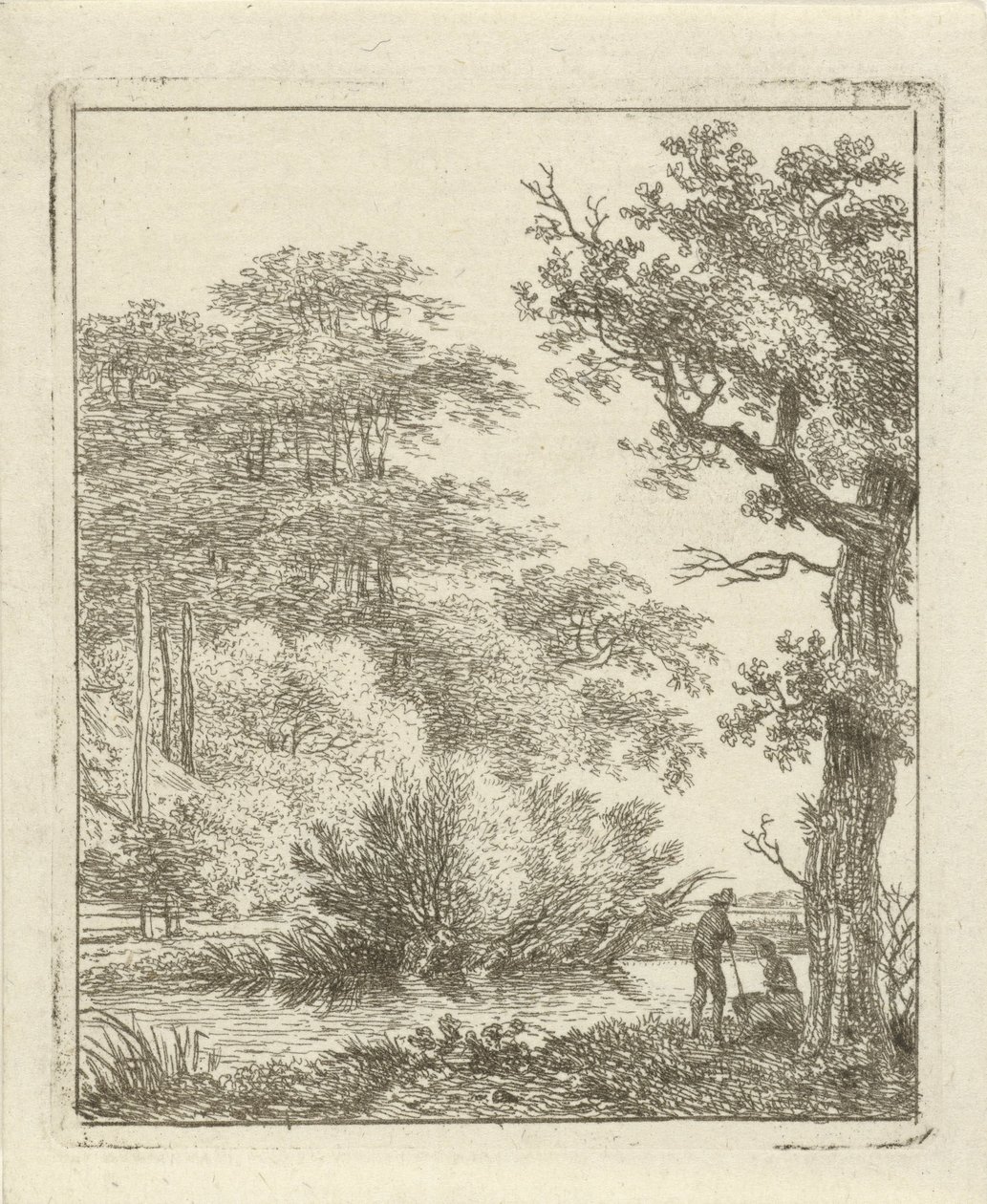 Dwie osoby nad strumieniem autorstwa Hermanus Fock