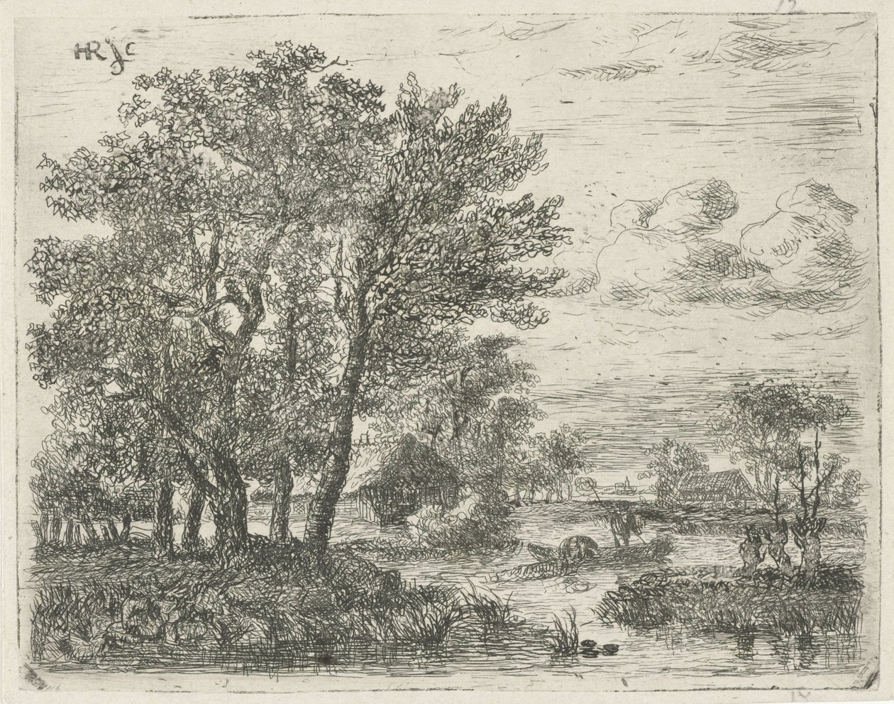 Rybacy w łodzi autorstwa Hermanus Jan Hendrik van Rijkelijkhuysen
