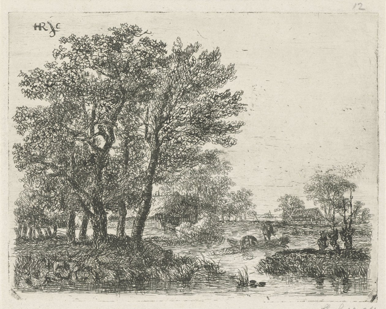 Rybacy w łodzi autorstwa Hermanus Jan Hendrik van Rijkelijkhuysen
