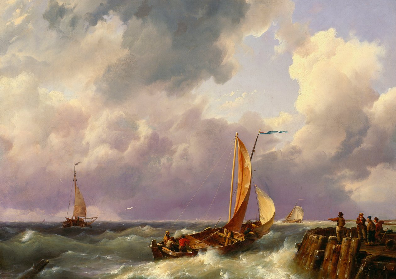 Wysyłka z molo, 1852 autorstwa Hermanus Koekkoek