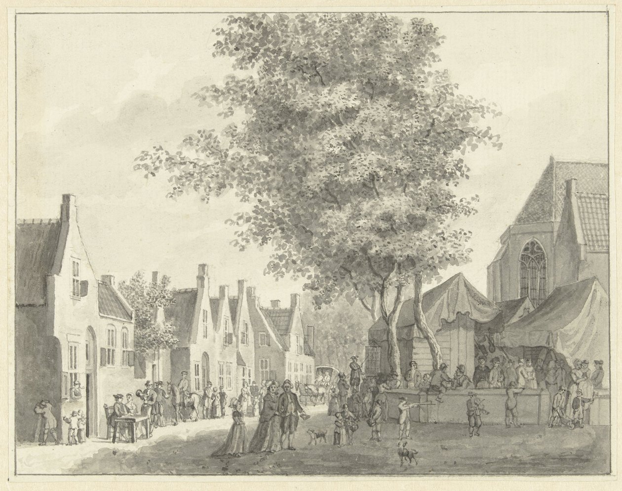 Targ we wsi Valkenburg autorstwa Hermanus Petrus Schouten