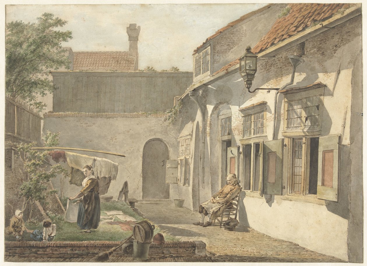 Dziedziniec z figurami w Utrechcie autorstwa Hermanus van Brussel