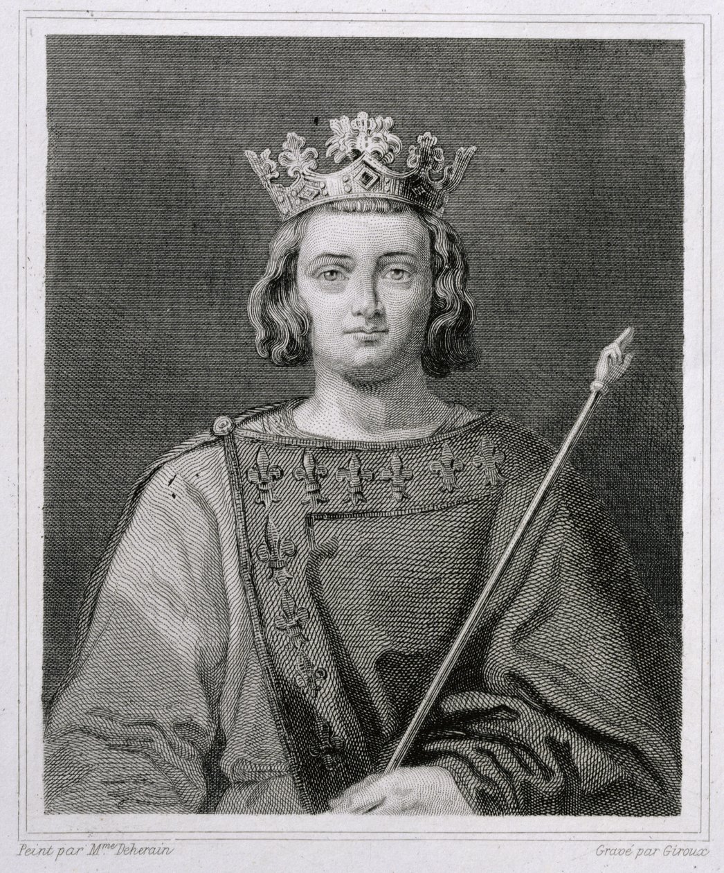 Karol IV Piękny (1294-1328) król Francji, ryty przez Giroux autorstwa Herminie Deherain