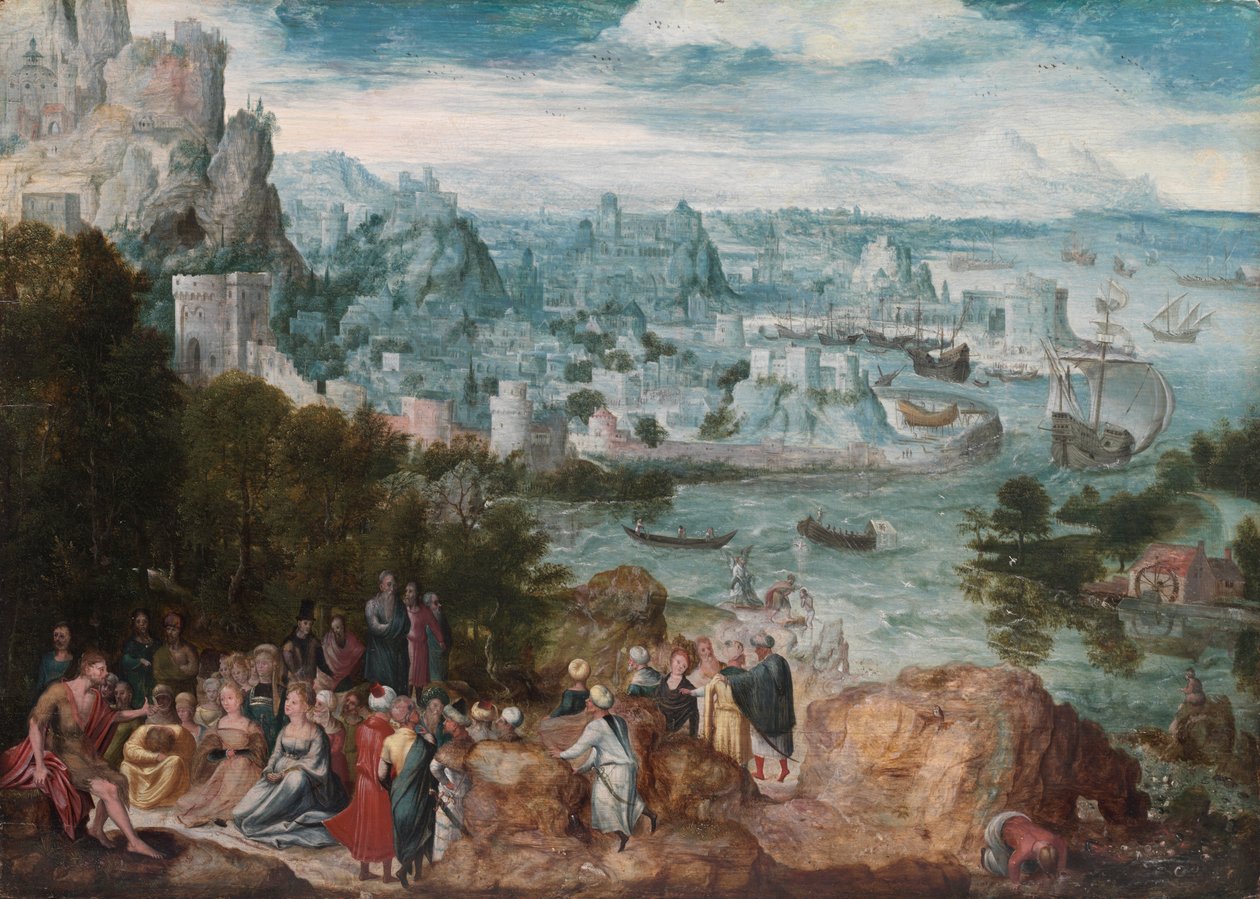 Pejzaż ze świętym Janem Chrzcicielem, ok. 1540 (olej na drewnie) autorstwa Herri met de (c.1510 p.1550) Bles