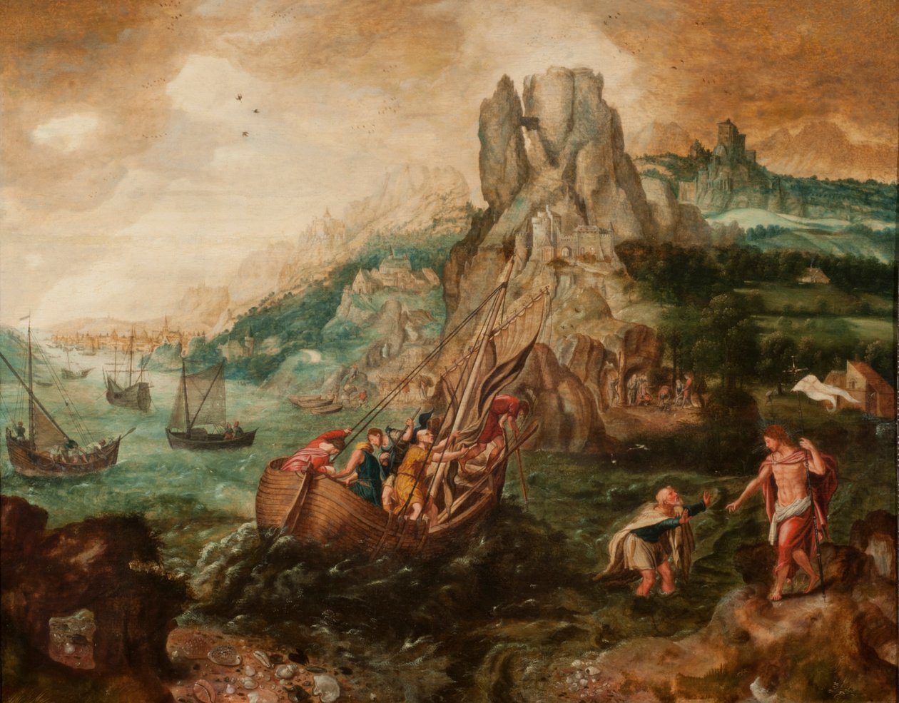 Ostatnie ukazanie się Chrystusa uczniom (olej na płótnie) autorstwa Herri met de (c.1510 p.1550) Bles