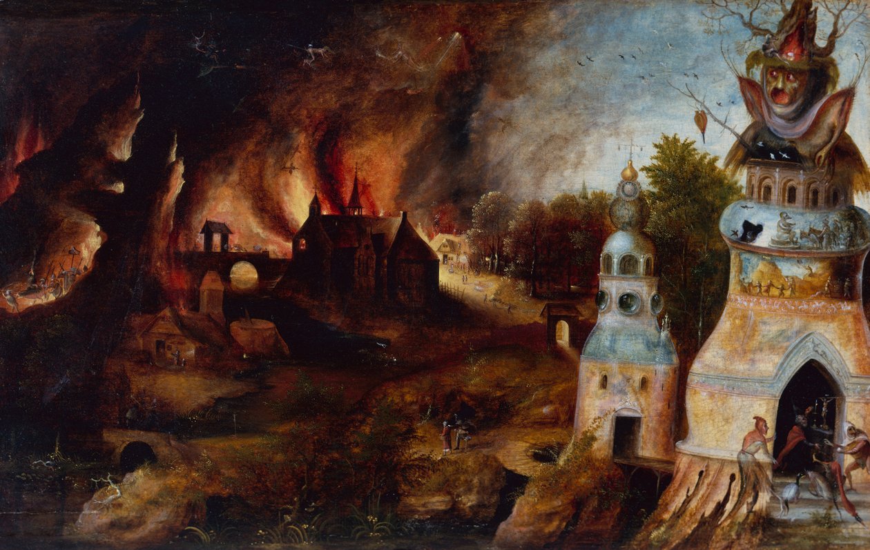 Kuszenie św. Antoniego autorstwa Herri met de (c.1510 p.1550) Bles