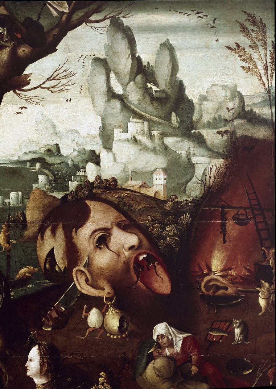 Kuszenie św. Antoniego (Kuszenie św. Antoniego) Szczegół Obraz Henri Met de Bles dit Civetta (1480-1550) Dim 78,5x97,2 cm Muzeum w Wenecji Correr autorstwa Herri met de (c.1510 p.1550) Bles