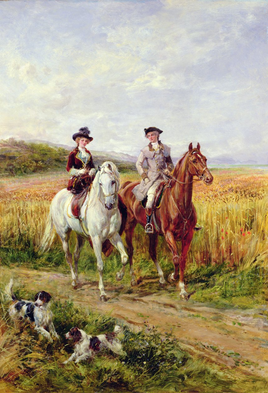 Para jeżdżąca z psami autorstwa Heywood Hardy