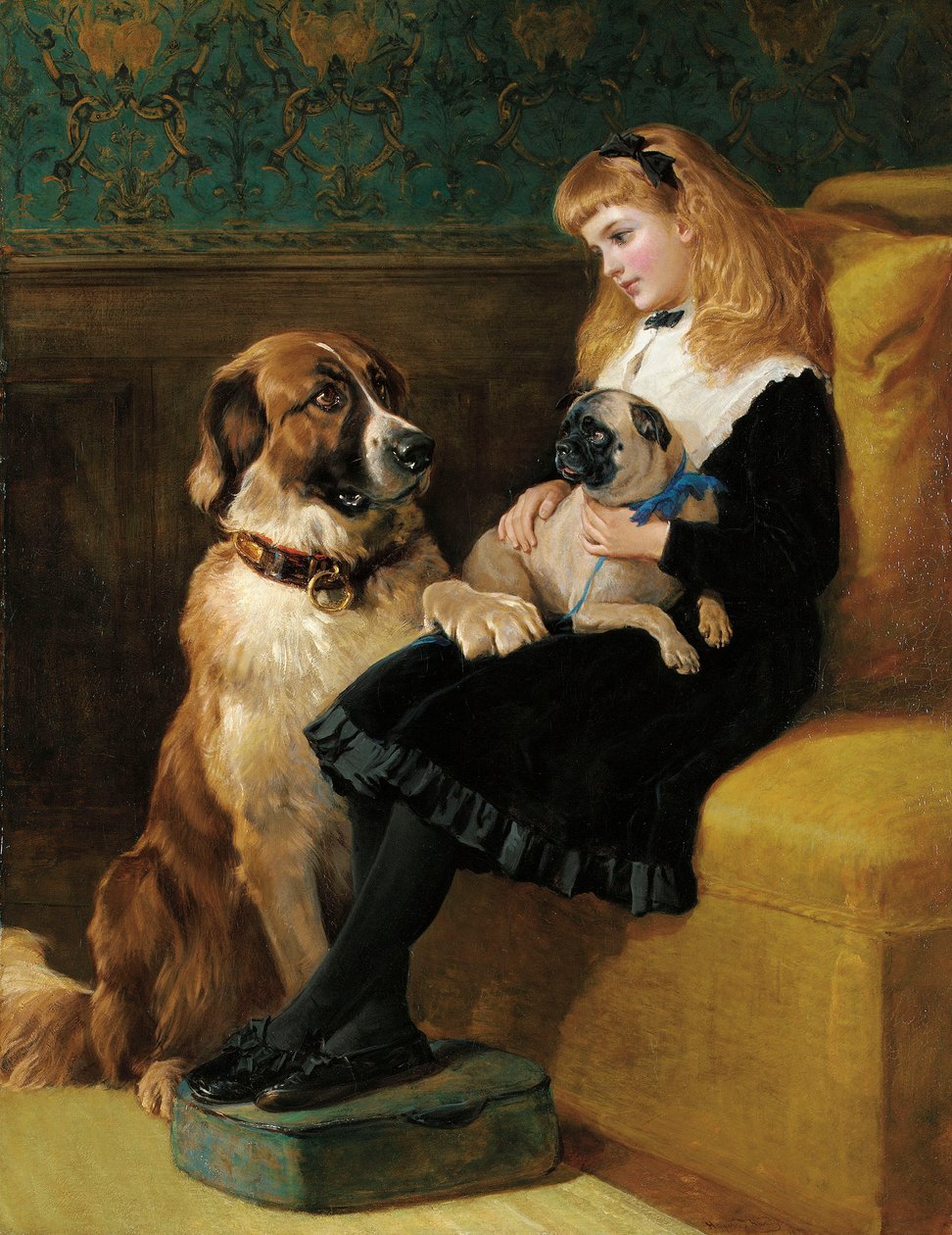 Jej jedyni towarzysze zabaw, 1870 autorstwa Heywood Hardy