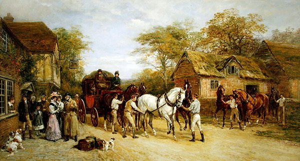 Oczekiwanie w karczmie (olej na płótnie) autorstwa Heywood Hardy