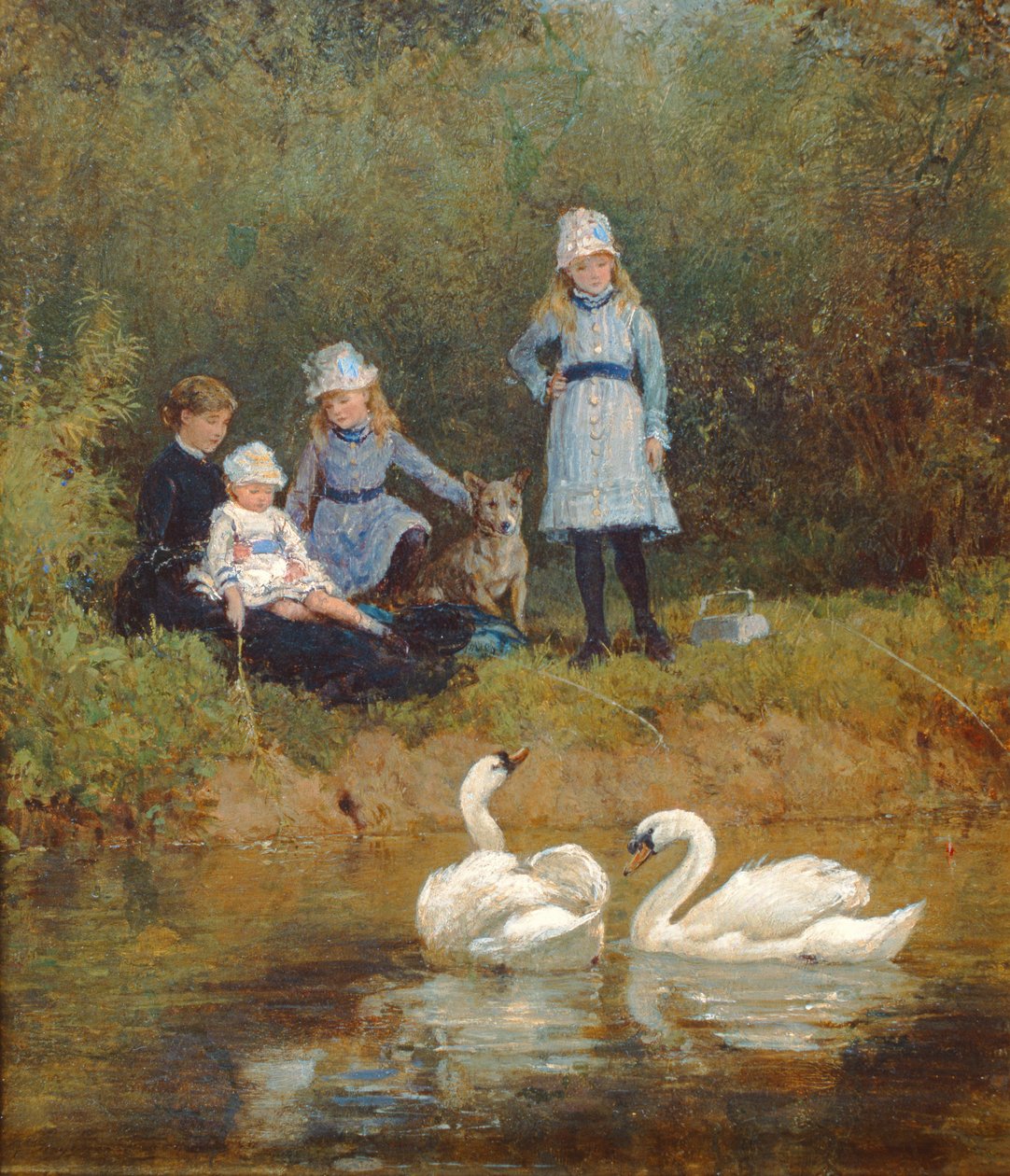 Oglądanie łabędzi autorstwa Heywood Hardy