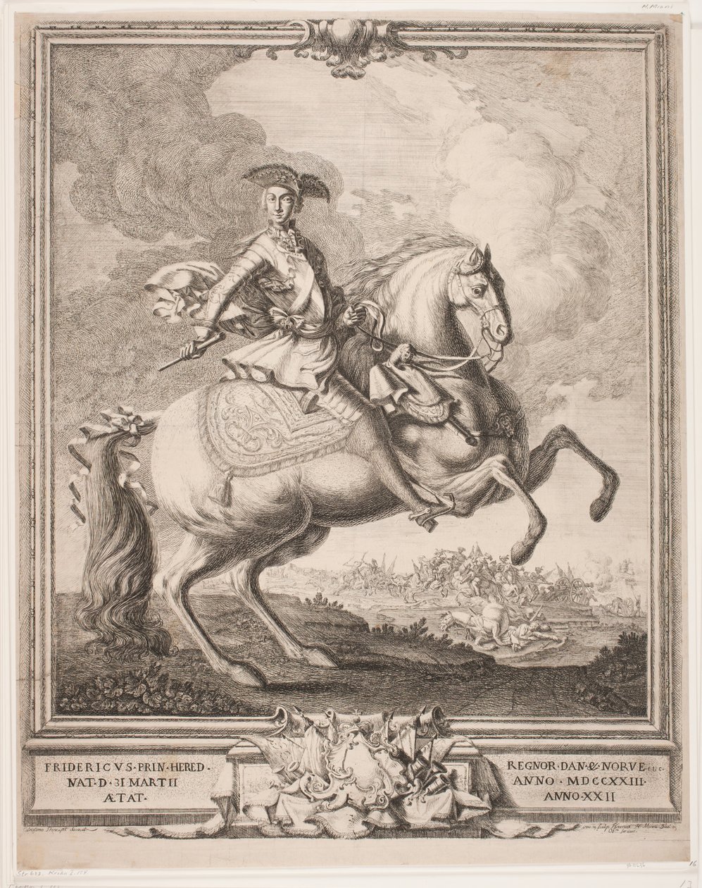 Frederik V. jako następca tronu na koniu autorstwa Hieronimo Miani