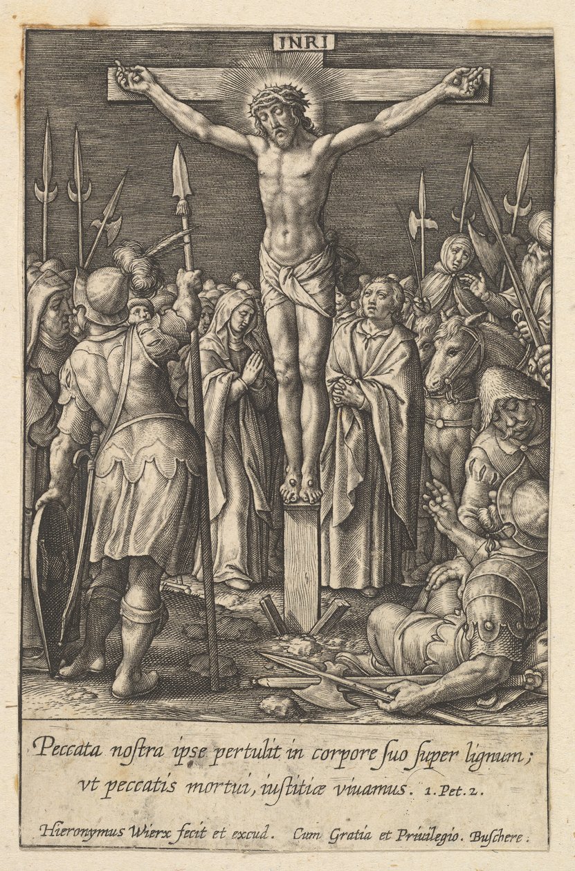 Chrystus ukrzyżowany przed 1619 r. autorstwa Hieronymous Wierix