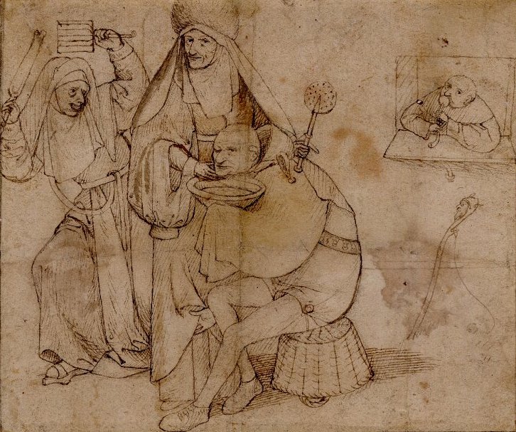 Komiczna scena fryzjerska autorstwa Hieronymus Bosch