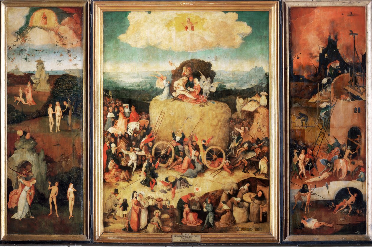 Wózek na siano autorstwa Hieronymus Bosch