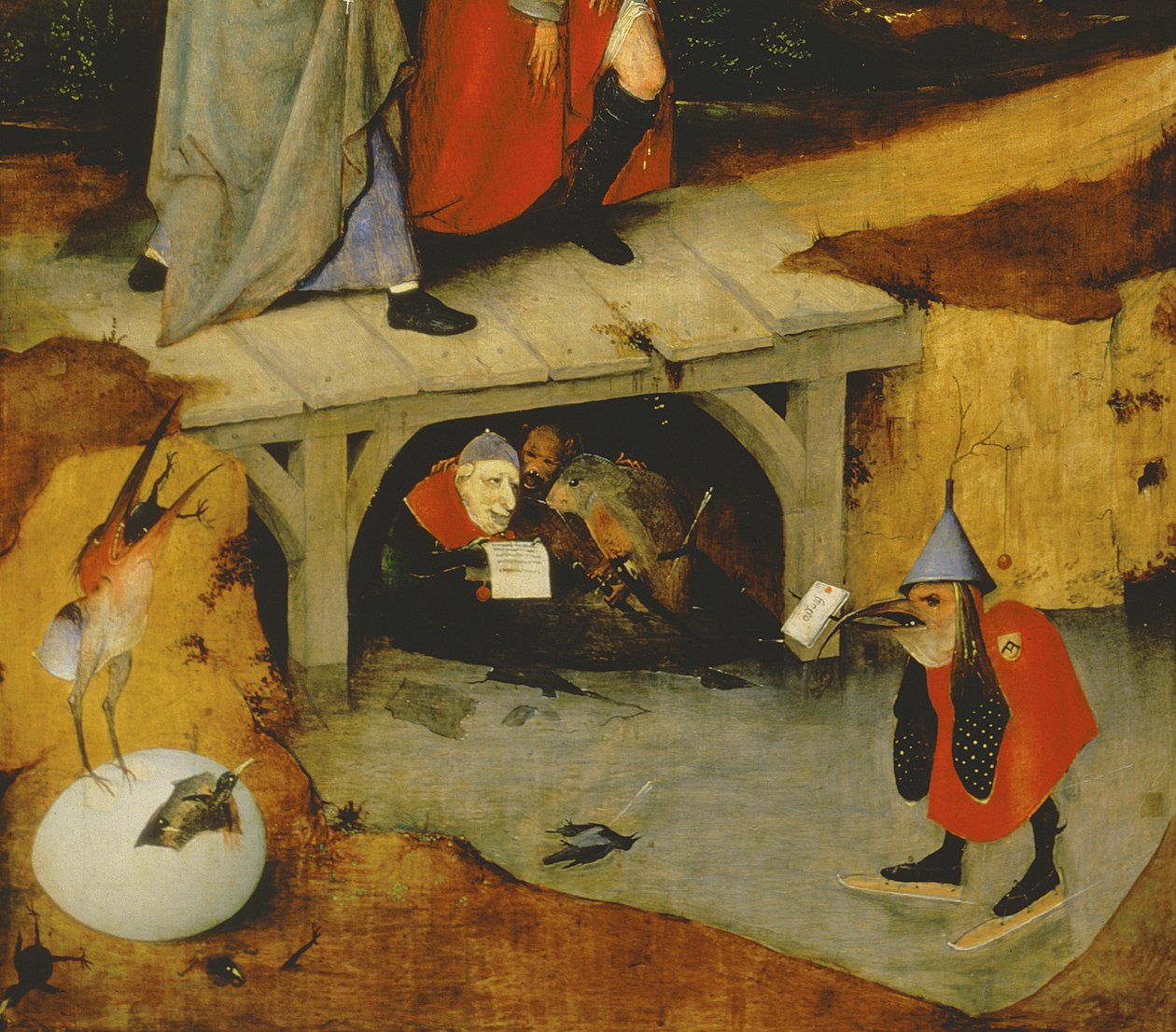 Fragment centralnego panelu Kuszenia św. Antoniego (detal z 44162) autorstwa Hieronymus Bosch