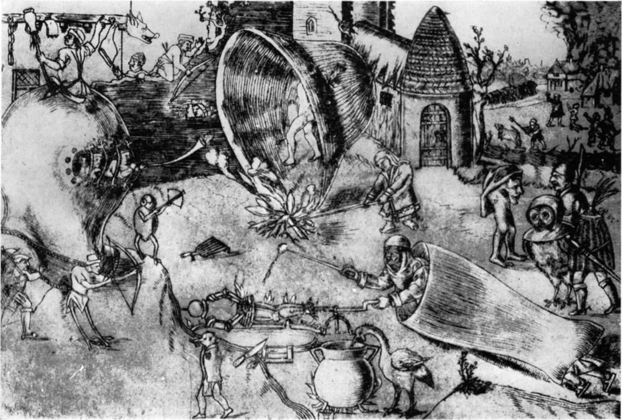 Groteskowa scena bitewna autorstwa Hieronymus Bosch