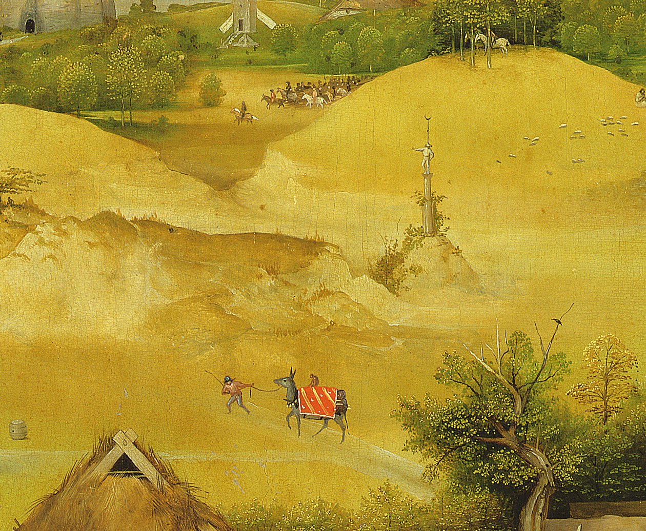 Pokłon Trzech Króli, detal postaci tła, 1510 olej na detalu panelu z 3427 autorstwa Hieronymus Bosch