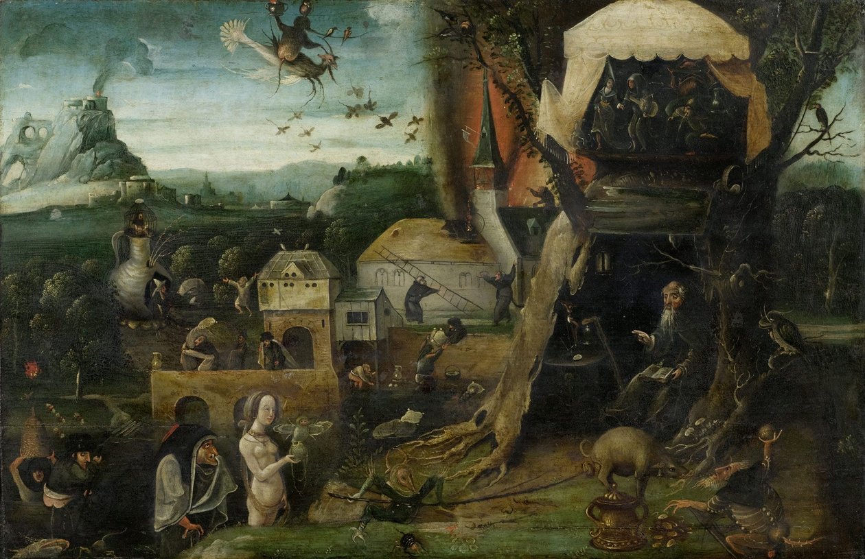 Kuszenie św. Antoniego autorstwa Hieronymus Bosch
