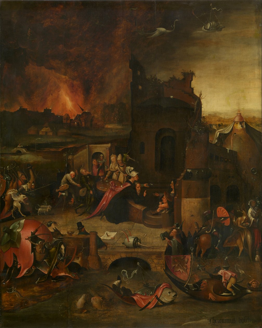 Kuszenie św. Antoniego Wielkiego z Egiptu (Antwerpia) autorstwa Hieronymus Bosch