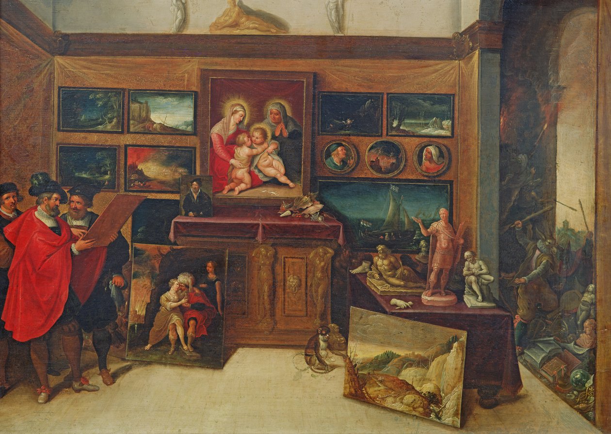 Sala Wystawowa Amatorów, ok. 1620 autorstwa Hieronymus II Francken