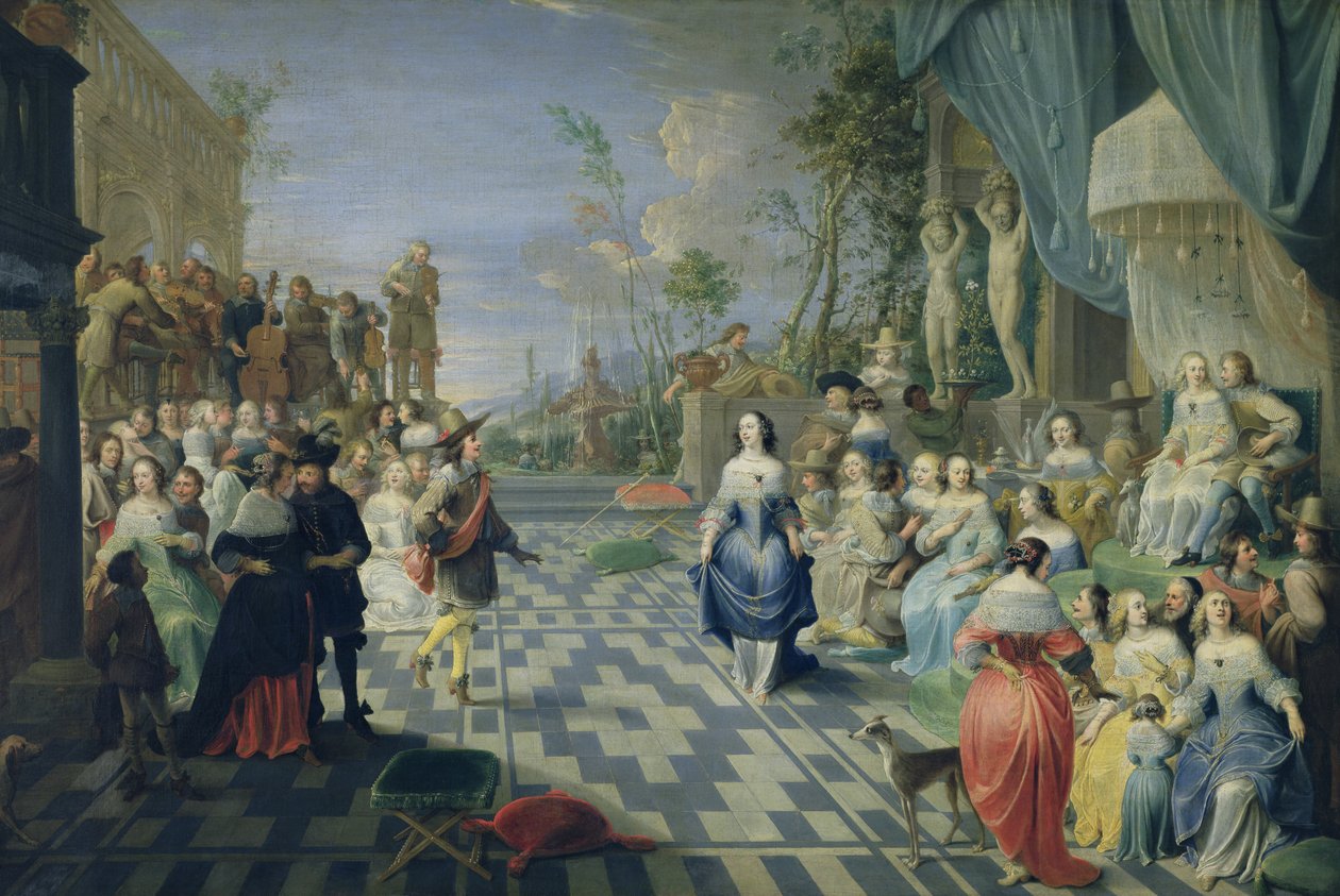 Bal na tarasie pałacu autorstwa Hieronymus Janssens