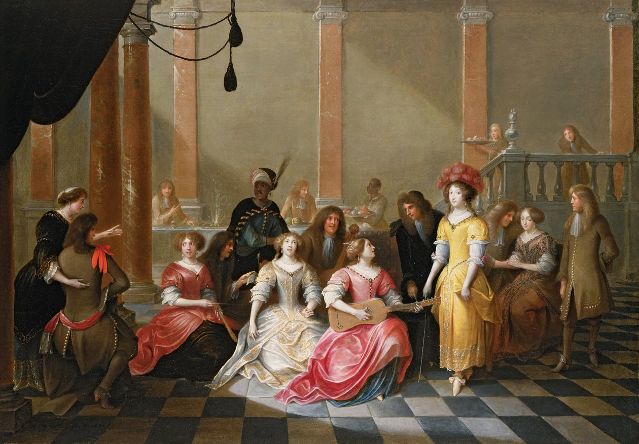 Eleganckie towarzystwo przy muzyce przed bankietem autorstwa Hieronymus Janssens