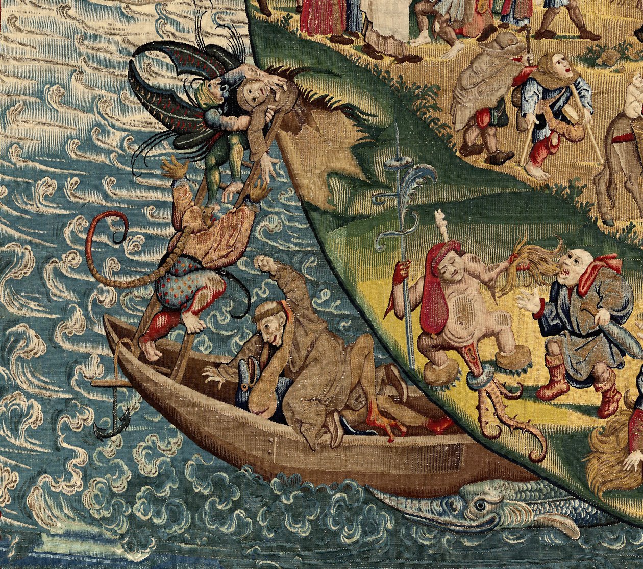 Tapeçaria inspirada na obra de Hieronymus Bosch, c.1560 (ouro, prata, seda e lã)polonês autorstwa Hieronymus (after) Bosch