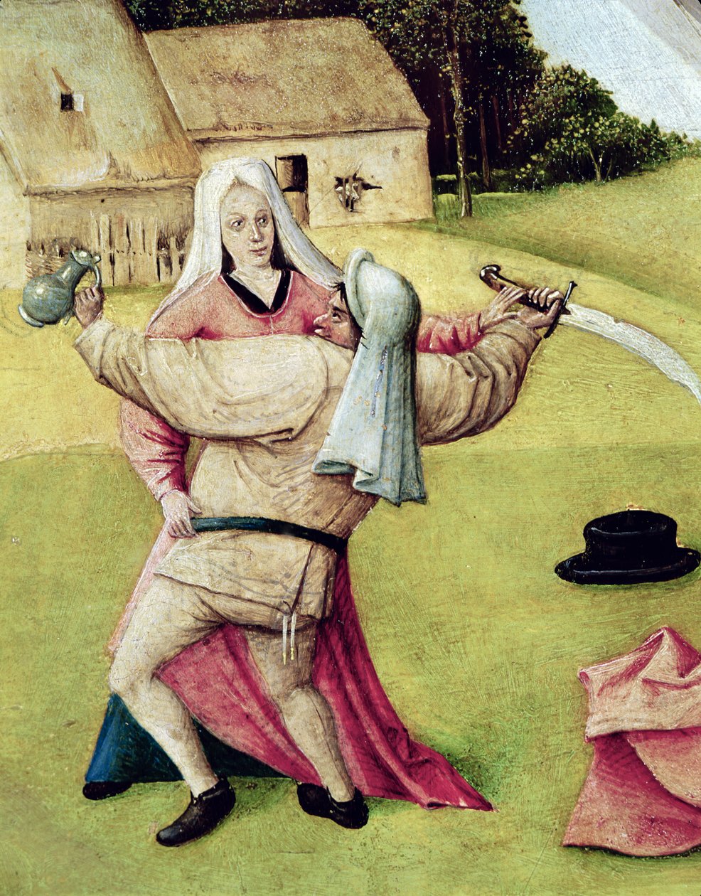 Gniew, fragment z „Tabeli siedmiu grzechów głównych i czterech rzeczy ostatecznych”, ok. 1480 autorstwa Hieronymus Bosch