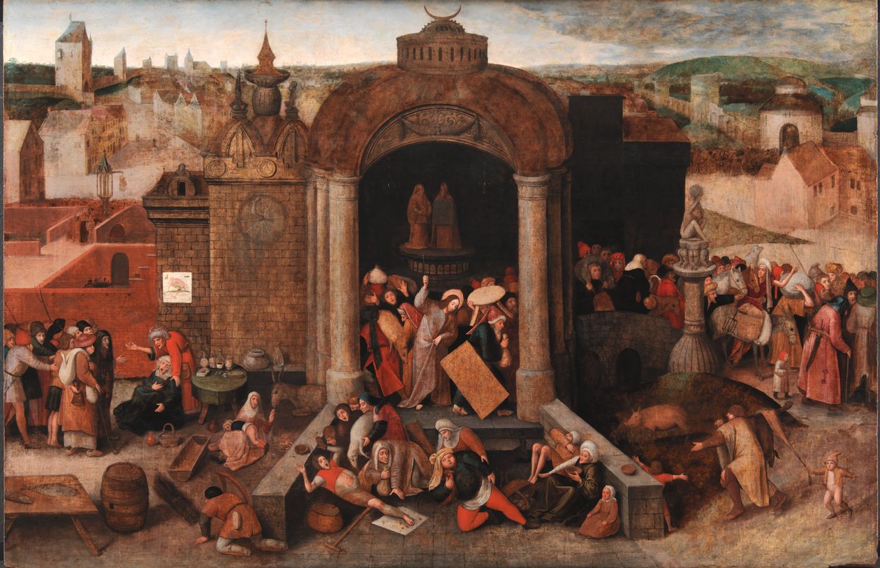 Chrystus wyprowadza kupców ze świątyni autorstwa Hieronymus Bosch